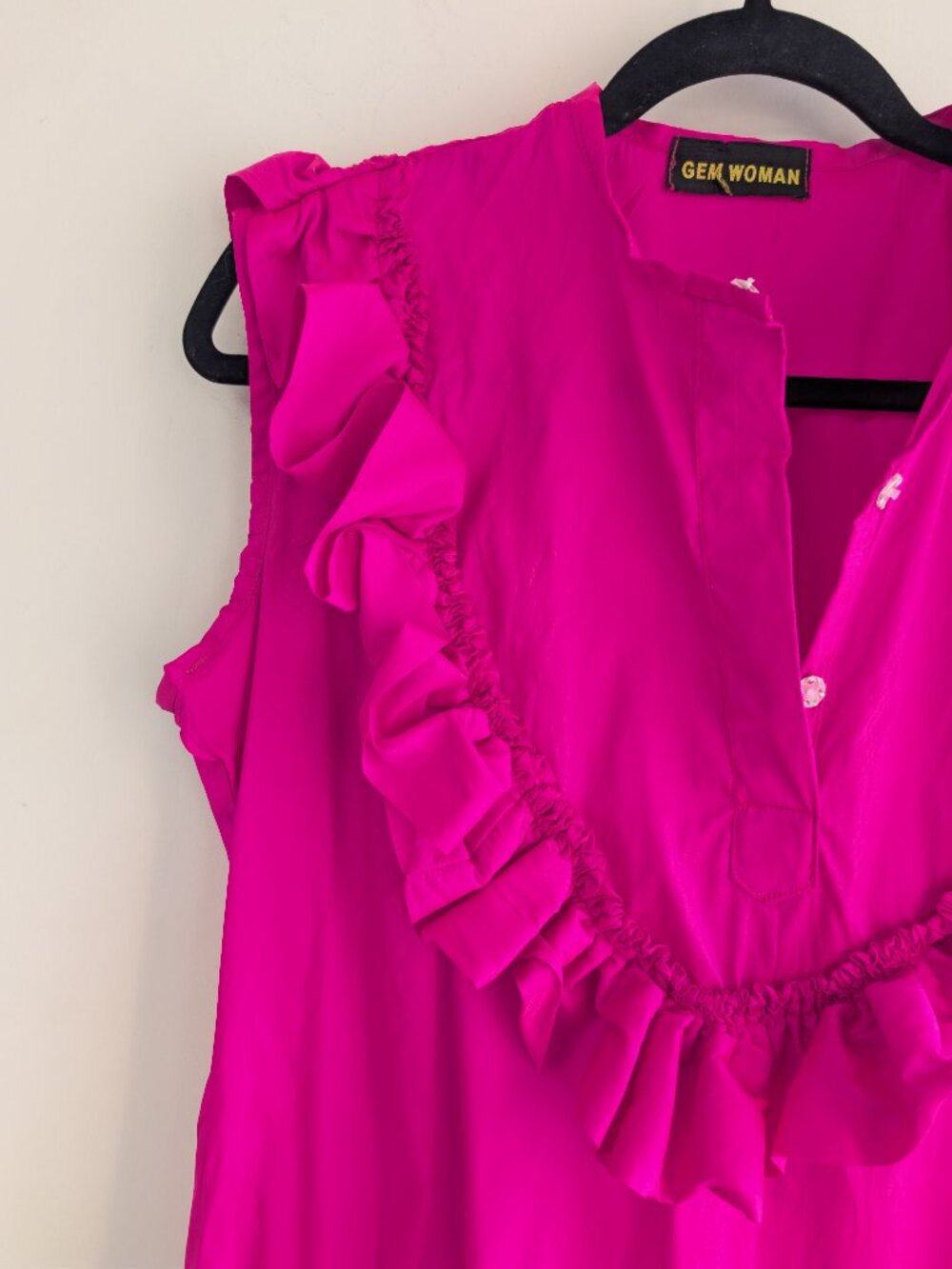 Gem Woman — Fuchsia Ruffle Sleeveless Dress - Picture 2 of 9